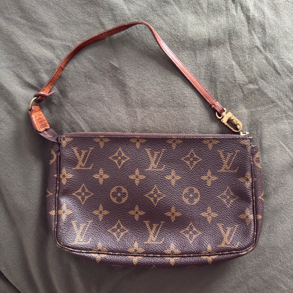 Louis Vuitton Brown Monogram Shoulder Bag with Gold Hardware